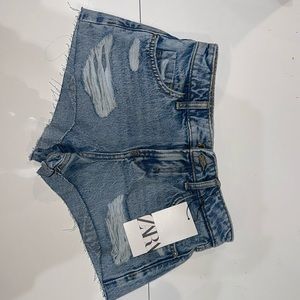 ZARA, Size 0, Blue jean shorts